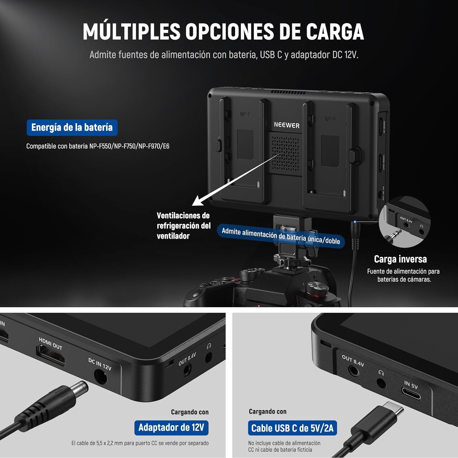 MONITOR DE CAMPO NEEWER F700 7' IPS 4K CON LUT 3D - 7