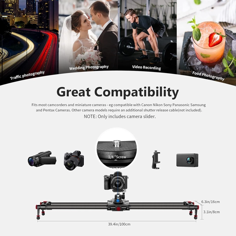 SLIDER MOTORIZADO NEEWER ER1 DE FIBRA DE CARBONO 100 CM - 2