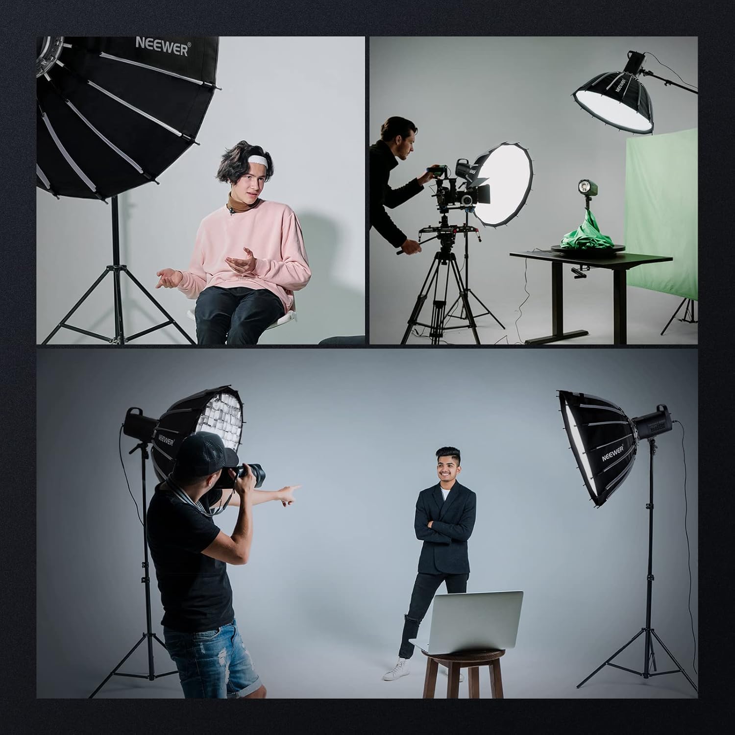 SOFTBOX PARABOLICO NEEWER 65 CM LIBERACION RAPIDA CON GRID - 2