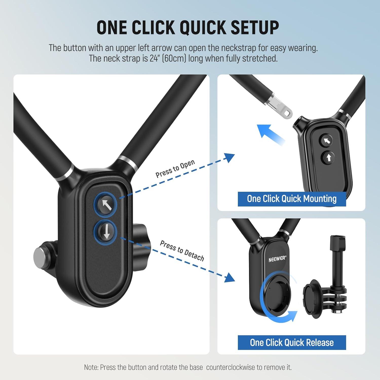 SOPORTE CUELLO NECK NEEWER GP-16 MAGNE TICO PARA TELE FONO/GOPRO - 2