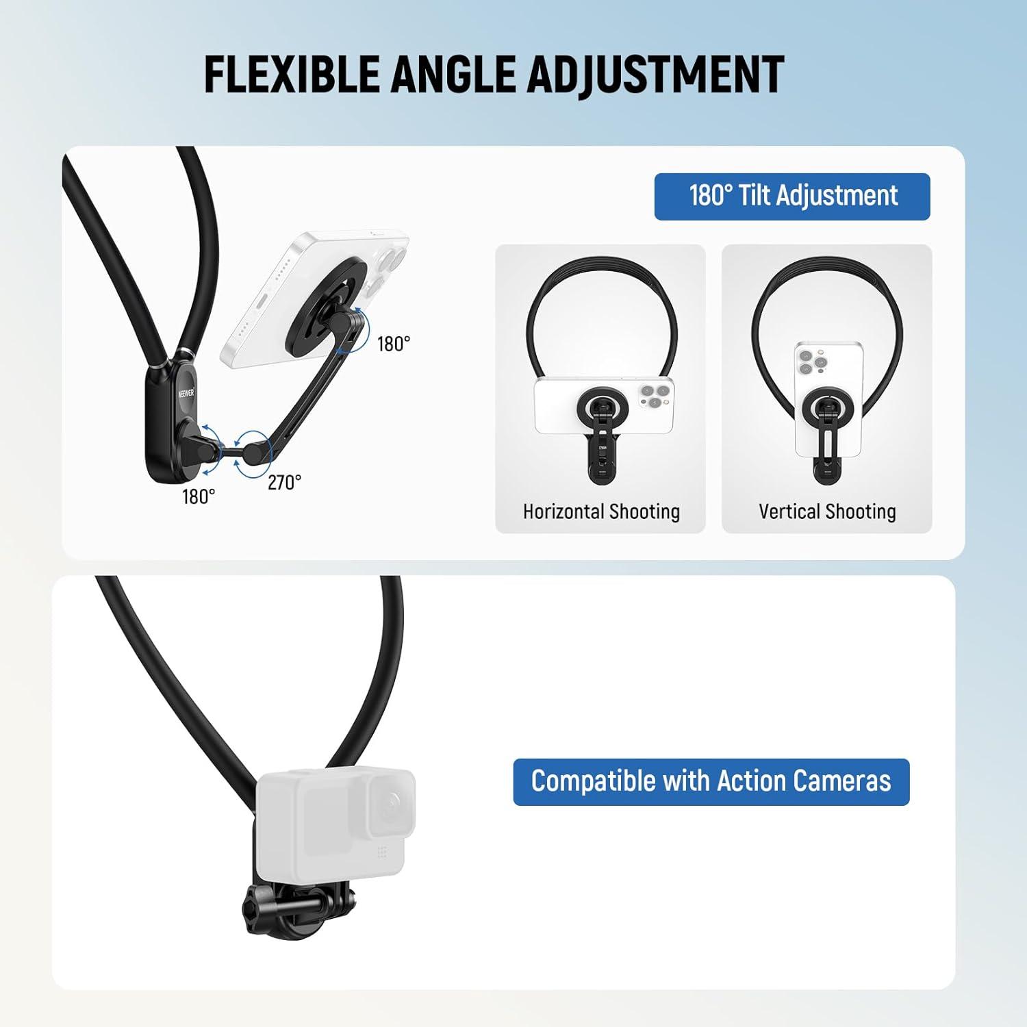 SOPORTE CUELLO NECK NEEWER GP-16 MAGNE TICO PARA TELE FONO/GOPRO - 4