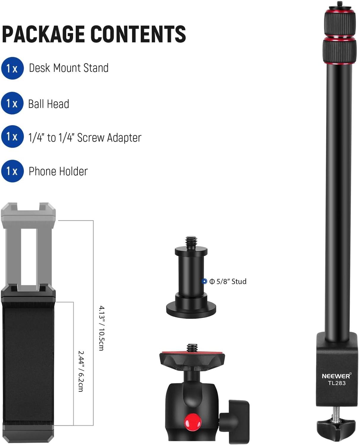SOPORTE DE ESCRITORIO NEEWER TL283 PARA CAMARA - 6