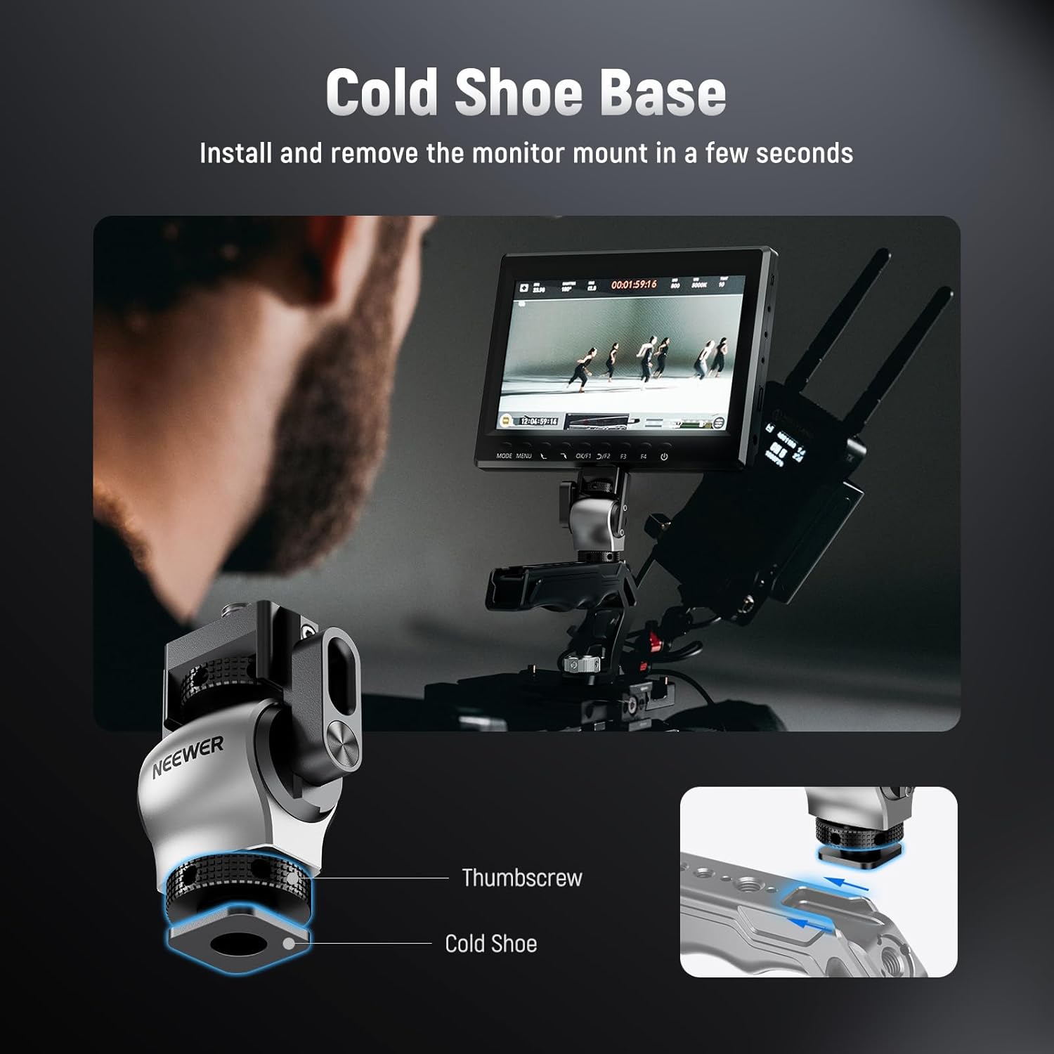 SOPORTE DE MONITOR DE CAMARA NEEWER CON ZAPATA FRIA - 2