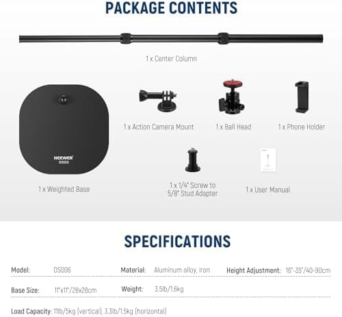 SOPORTE NEEWER DE MESA Y PISO PARA PROYECTOR Y CAMARA - 7