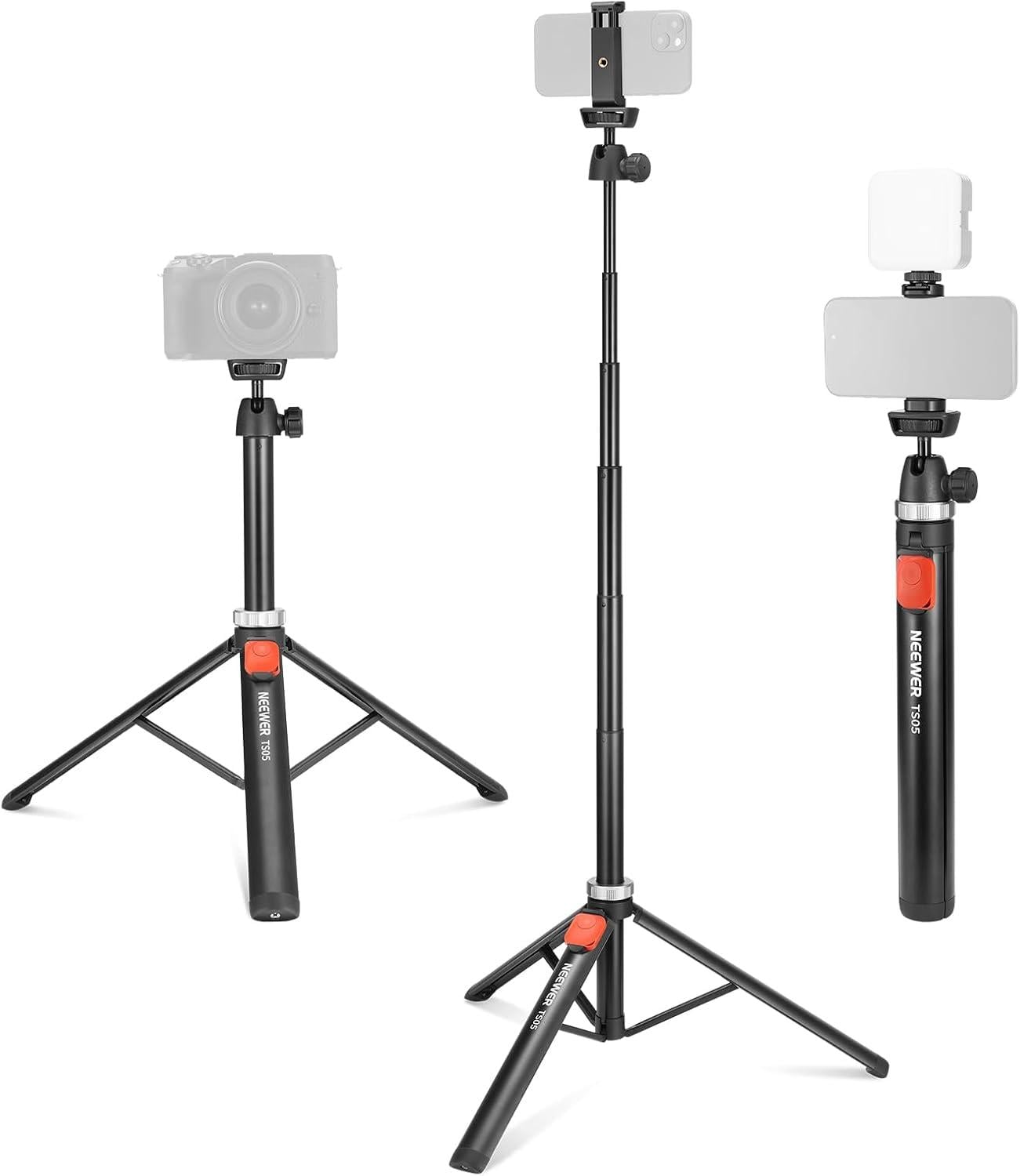 TRIPODE DE VIAJE NEEWER TS05 160 CM PARA TELE FONO Y CAMARA - 1