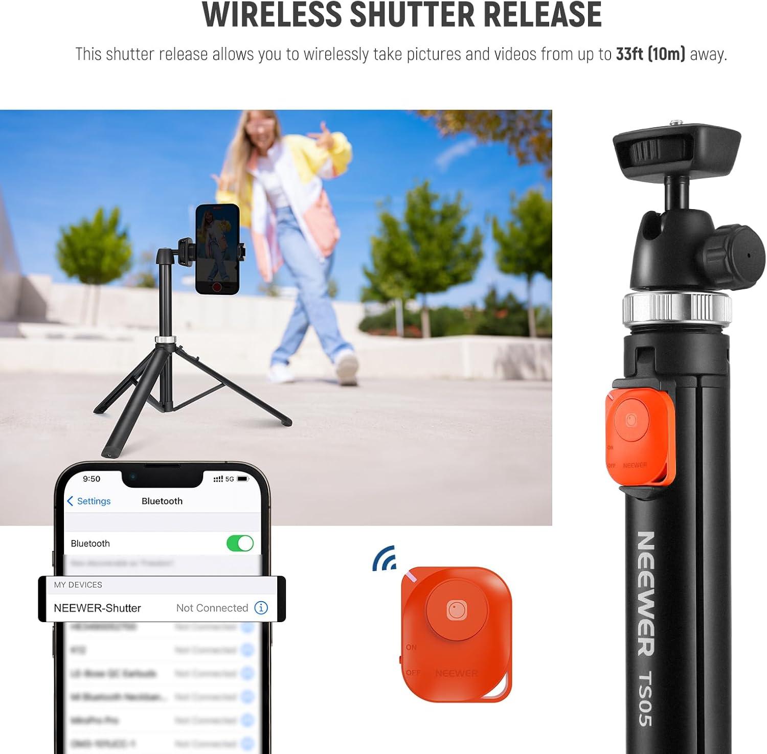 TRIPODE DE VIAJE NEEWER TS05 160 CM PARA TELE FONO Y CAMARA - 2