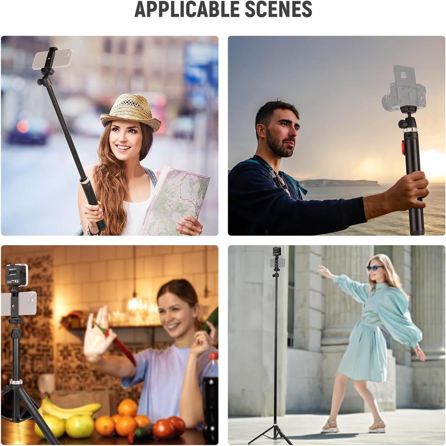 TRIPODE DE VIAJE NEEWER TS05 160 CM PARA TELE FONO Y CAMARA - 4