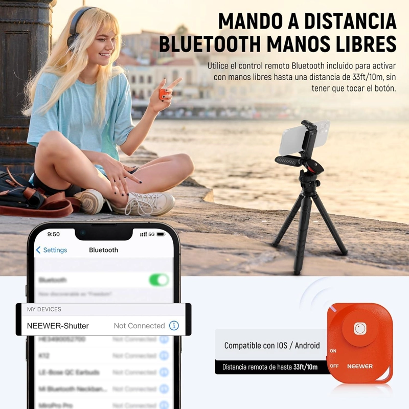 TRIPODE FLEXIBLE NEEWER TP36 CON BOLA Y CONTROL REMOTO - 4