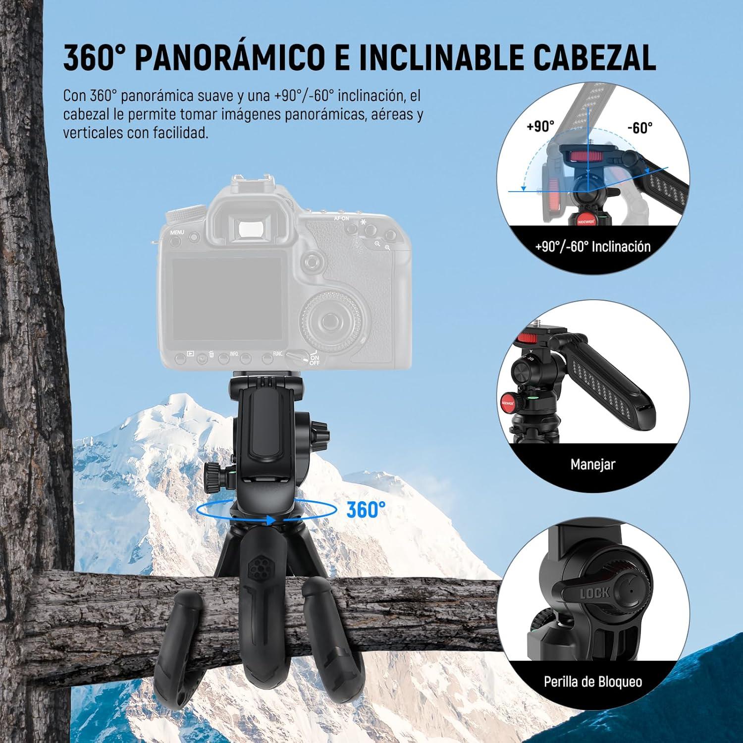 TRIPODE FLEXIBLE NEEWER TP36 CON BOLA Y CONTROL REMOTO - 6