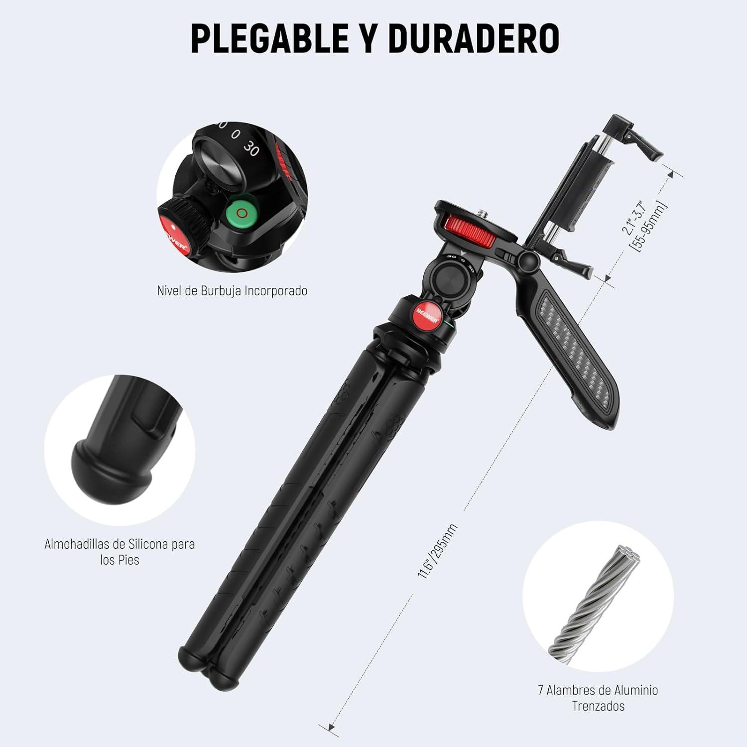 TRIPODE FLEXIBLE NEEWER TP36 CON BOLA Y CONTROL REMOTO - 7