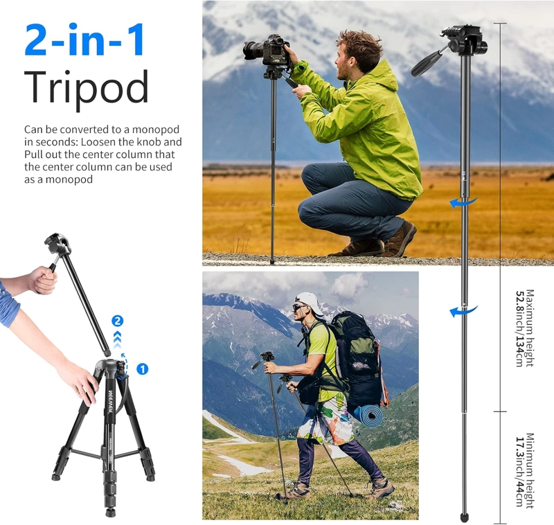 TRIPODE MONOPOD NEEWER 177 CM ALEACION ALUMINIO PARA CAMARAS - 2
