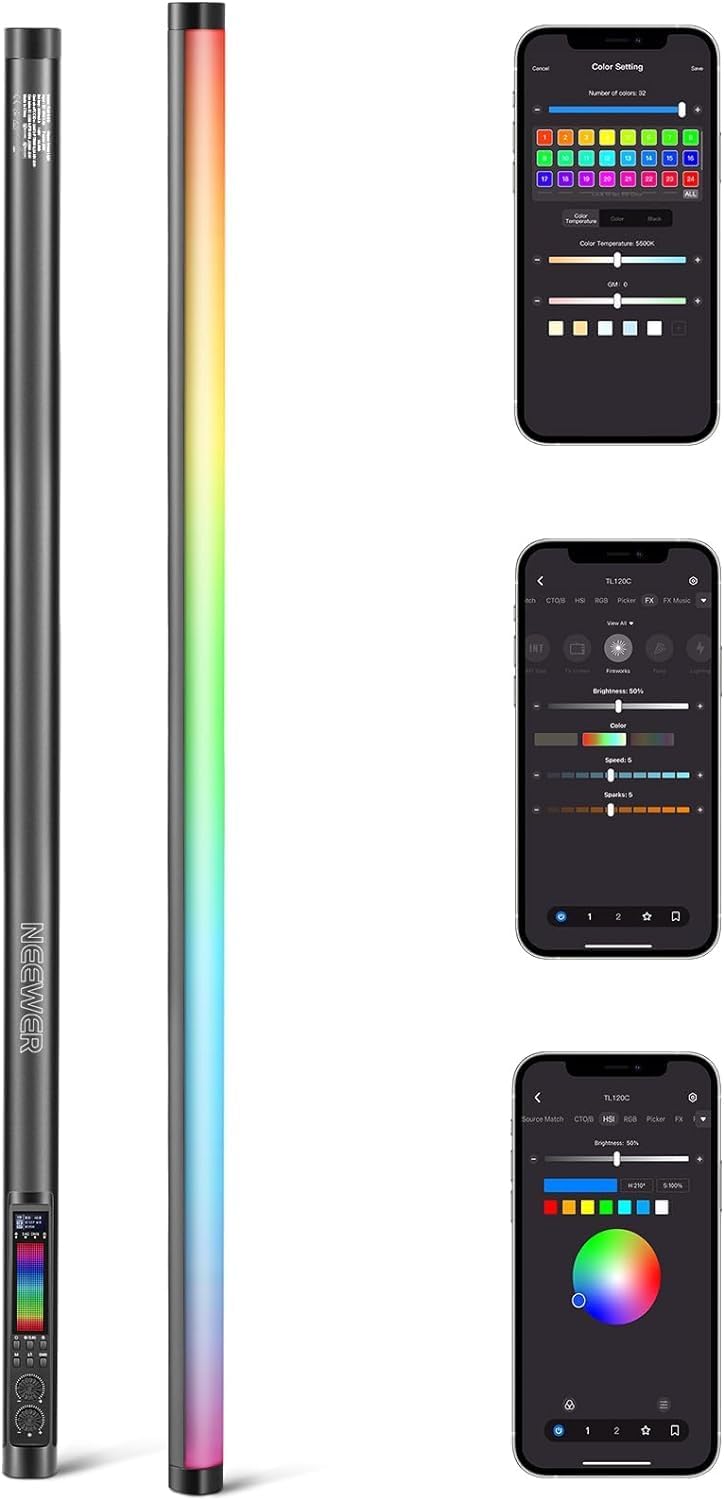 TUBO DE LUZ RGB NEEWER TL120C 120 CM CON CONTROL POR APLICACION - 1