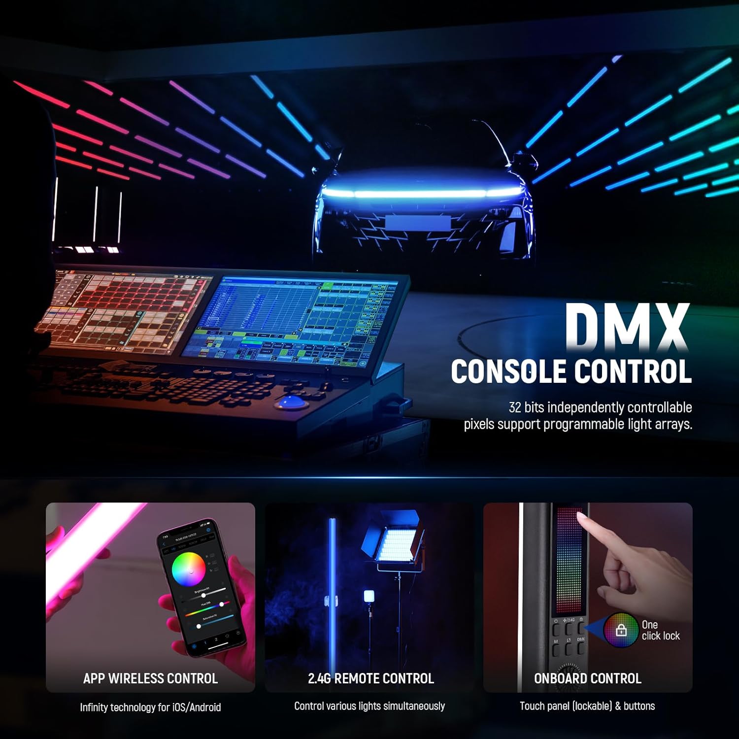 TUBO DE LUZ RGB NEEWER TL120C 120 CM CON CONTROL POR APLICACION - 4