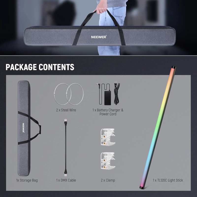 TUBO DE LUZ RGB NEEWER TL120C 120 CM CON CONTROL POR APLICACION - 7