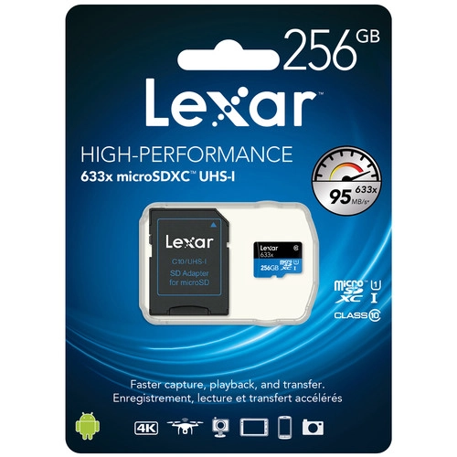 TARJETA DE MEMORIA MICRO SD LEXAR 256GB 633X UHS-I - 7