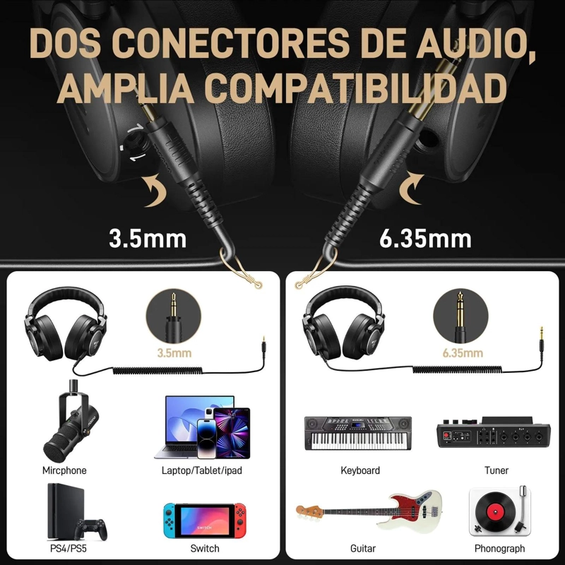 AUDIFONOS DE ESTUDIO MAONO MH700 PARA MONITOREO PROFESIONAL - 6