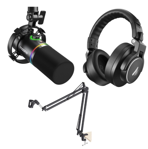 KIT STREAMING MICROFONO PD200X + AUDIFONOS MH700 + BRAZO BA20 - 1