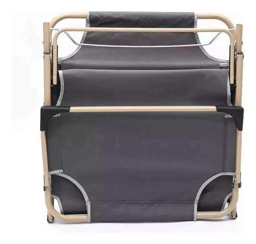 CAMA PLEGABLE CON COLCHON DESMONTABLE PORTATIL GRIS - 2