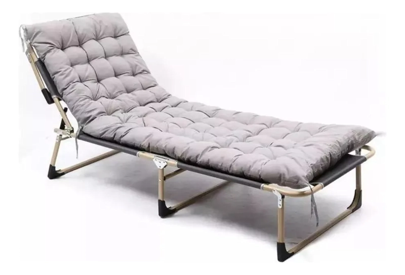 CAMA PLEGABLE CON COLCHON DESMONTABLE PORTATIL GRIS - 3