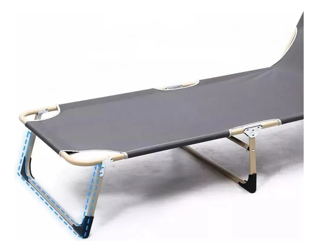CAMA PLEGABLE CON COLCHON DESMONTABLE PORTATIL GRIS - 5