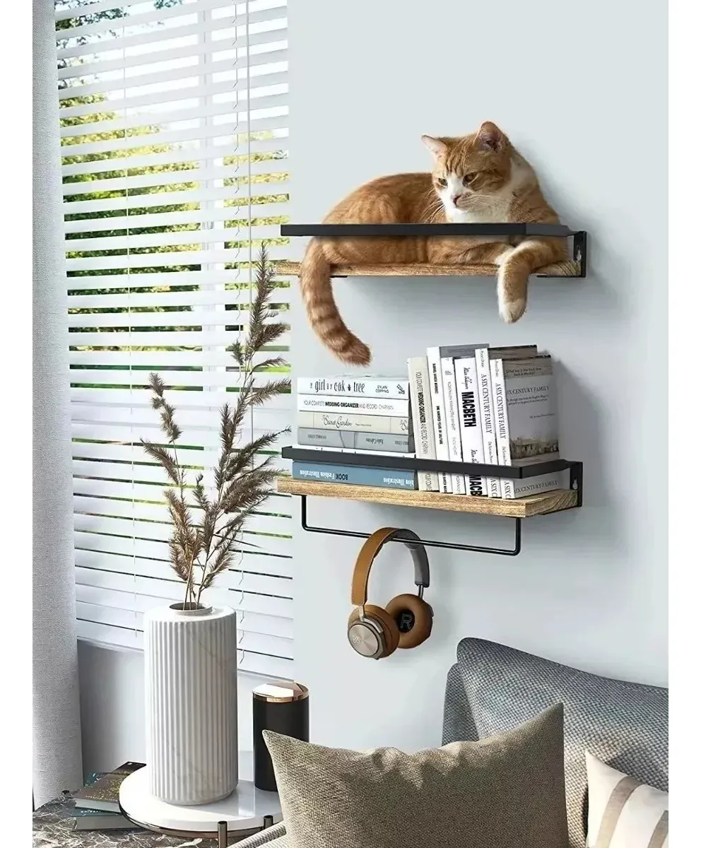 REPISAS FLOTANTES DE MADERA MODERNAS KIT X2 - 3