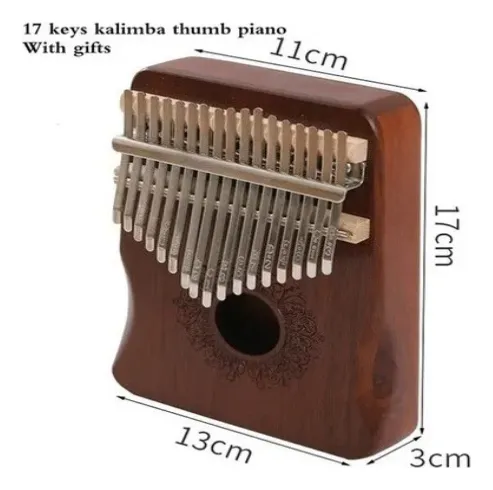 17 TECLAS KALIMBA, PULGAR, PIANO AFRICANO MARRON - 1