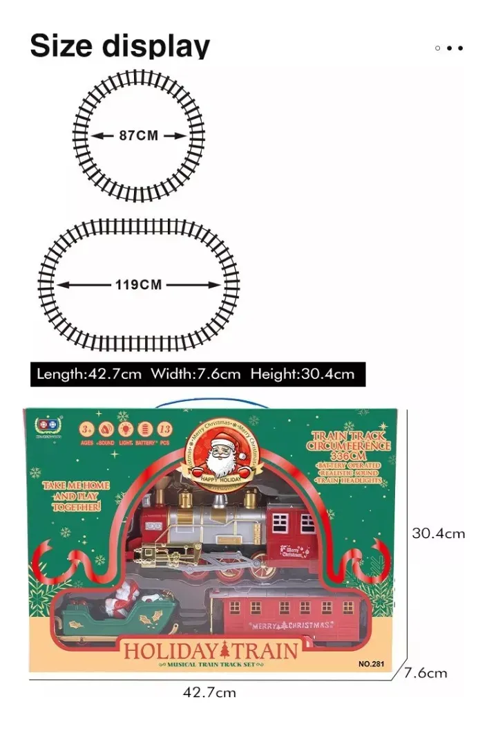 JUGUETE TREN LOCOMOTORA ELE CTRICO LUCES Y SONIDO PARA NIÑOS - 1