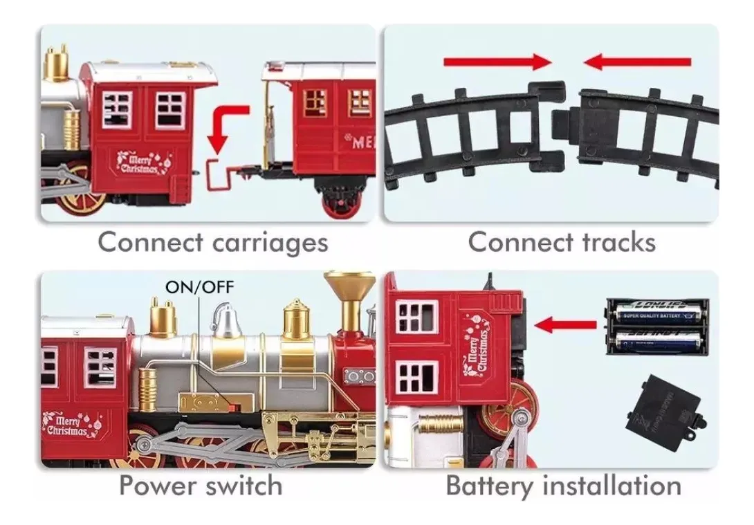 JUGUETE TREN LOCOMOTORA ELE CTRICO LUCES Y SONIDO PARA NIÑOS - 3