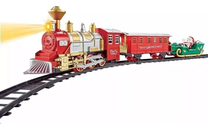 JUGUETE TREN LOCOMOTORA ELE CTRICO LUCES Y SONIDO PARA NIÑOS - 4