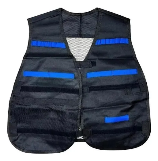 KIT CHALECO TACTICO PARA NIÑOS NERF DARDOS GUNS N-STRIKE X2 NEGRO - 5