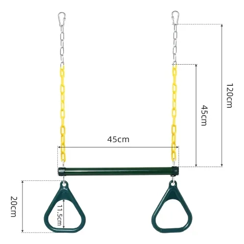 BARRA TRAPECIO MAS ANILLOS Y ACCESORIOS GIMNASIA PARA NIÑO - 1