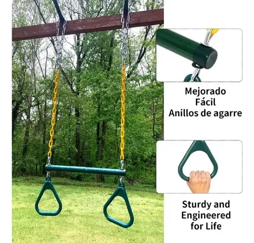 BARRA TRAPECIO MAS ANILLOS Y ACCESORIOS GIMNASIA PARA NIÑO - 2