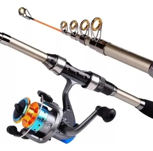 KIT PESCA 1.8M CAÑA CARRETE SEÑUELO ACCESORIO BOLSA COMPLETO - 5