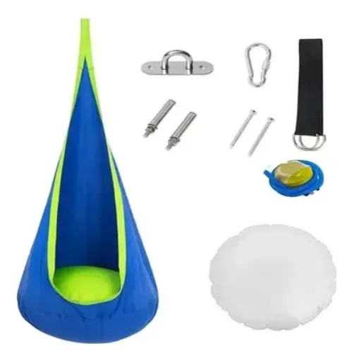 COLUMPIO SENSORIAL HAMACA NIÑOS INTERIOR Y EXTERIOR AZUL - 1