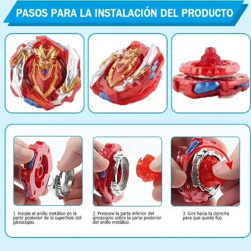 12 BEYBLADES VARIADOS METAL FUSION CON MALETA LANZADORES - 3