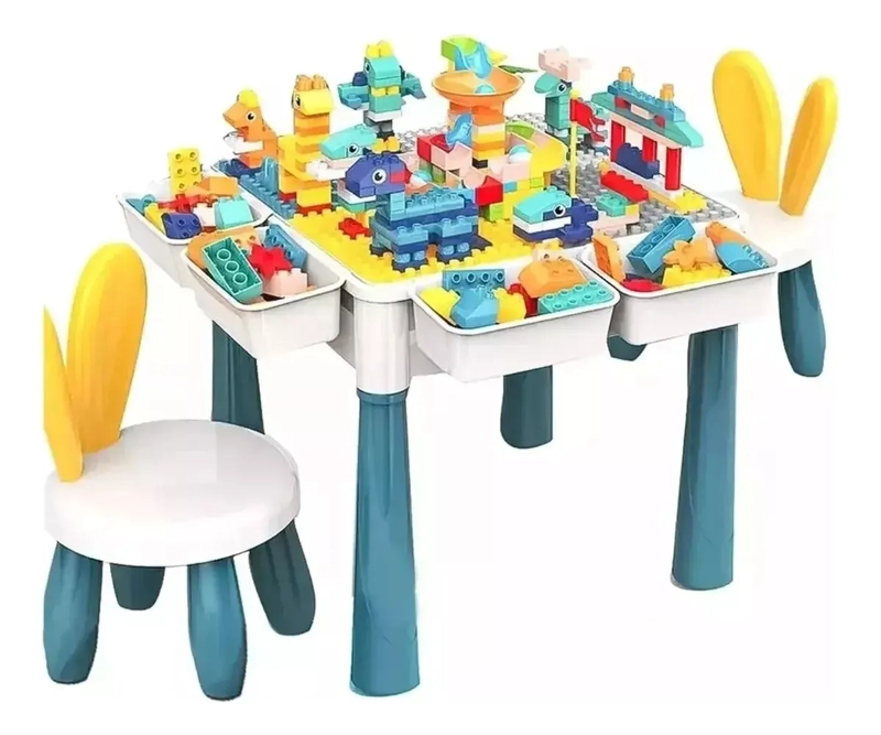 JUEGO DIDACTICO 186PCS, MESA, 1 SILLA, 4 CAJAS LATERALES - 1