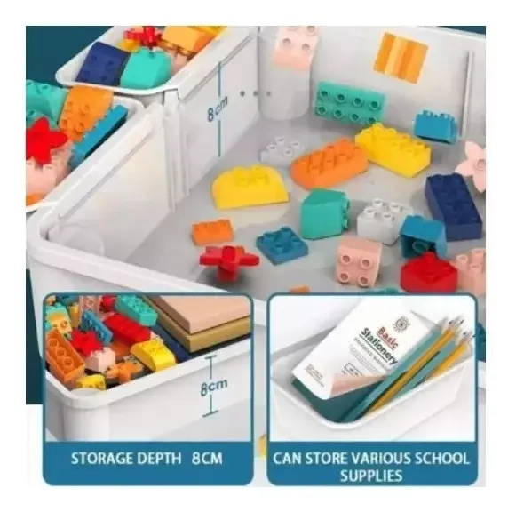 JUEGO DIDACTICO 186PCS, MESA, 1 SILLA, 4 CAJAS LATERALES - 2