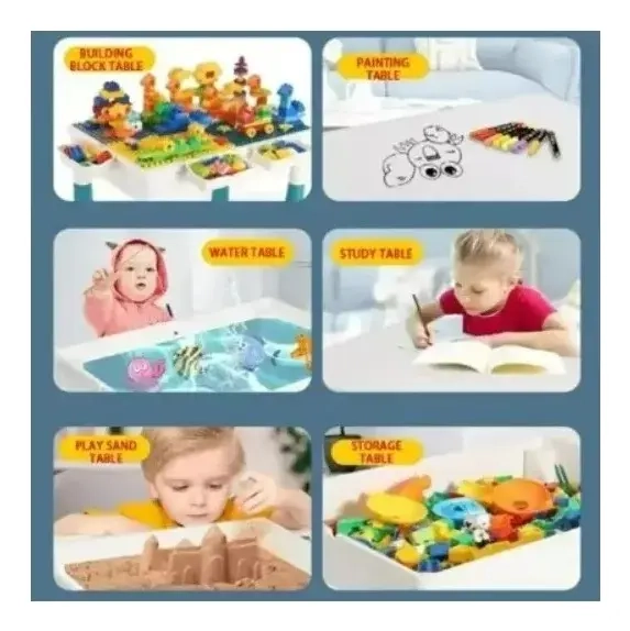JUEGO DIDACTICO 186PCS, MESA, 1 SILLA, 4 CAJAS LATERALES - 3
