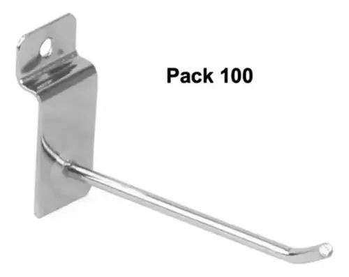 PACK 100 GANCHOS GANCHERAS PANEL RANURADO 15 CM EXHIBIDOR - 2