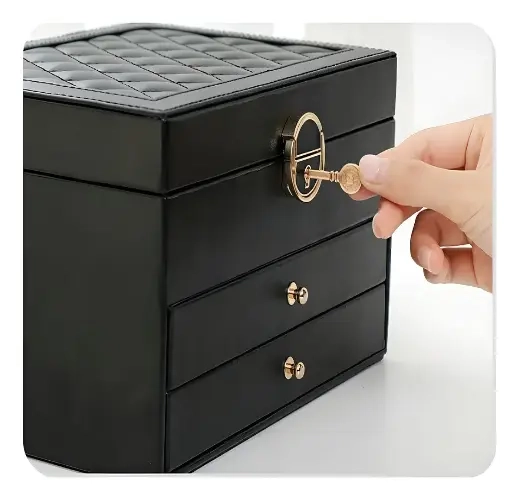 JOYERO CAJA DE JOYA DOS CAPAS TIPO MALETA ORGANIZADOR JOYAS - 3