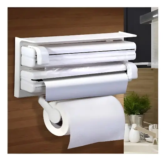 PORTA ROLLO TOALLA NOVA TRIPLE DISPENSADOR COCINA ALUSA FILM - 2