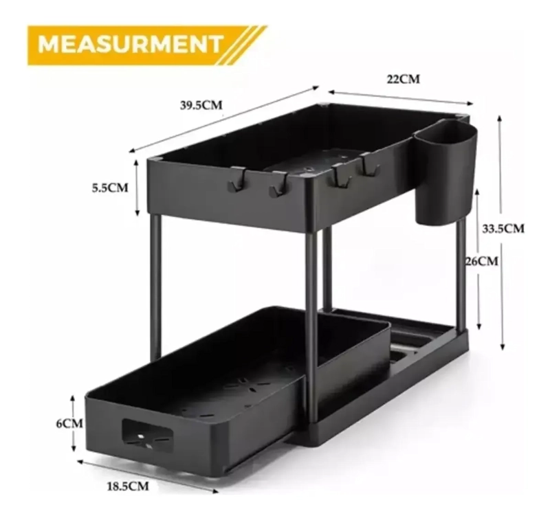2 PIEZAS 2 NIVELES ORGANIZADOR MULTIFUNCIONAL BAÑO COCINA - 2