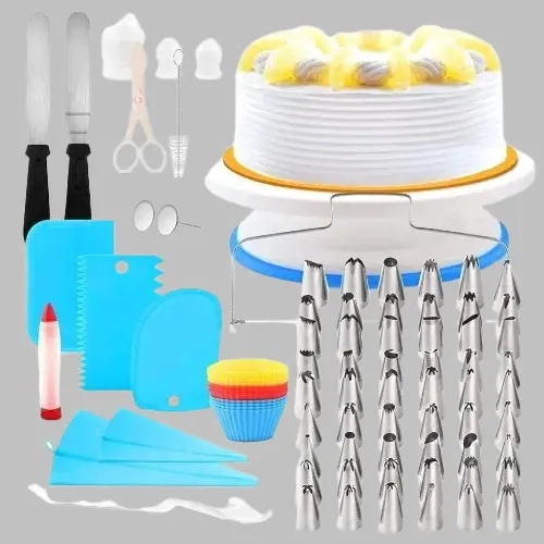 KIT DECORACION PARA REPOSTERIA CON SOPORTE GIRATORIO 106 PCS - 1