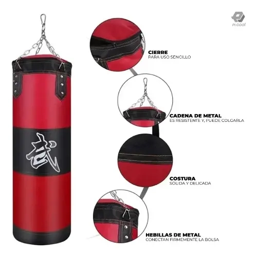 SACO DE BOXEO GRANDE PROFESIONAL CON CADENA DE ANCLAJE 120CM - 2