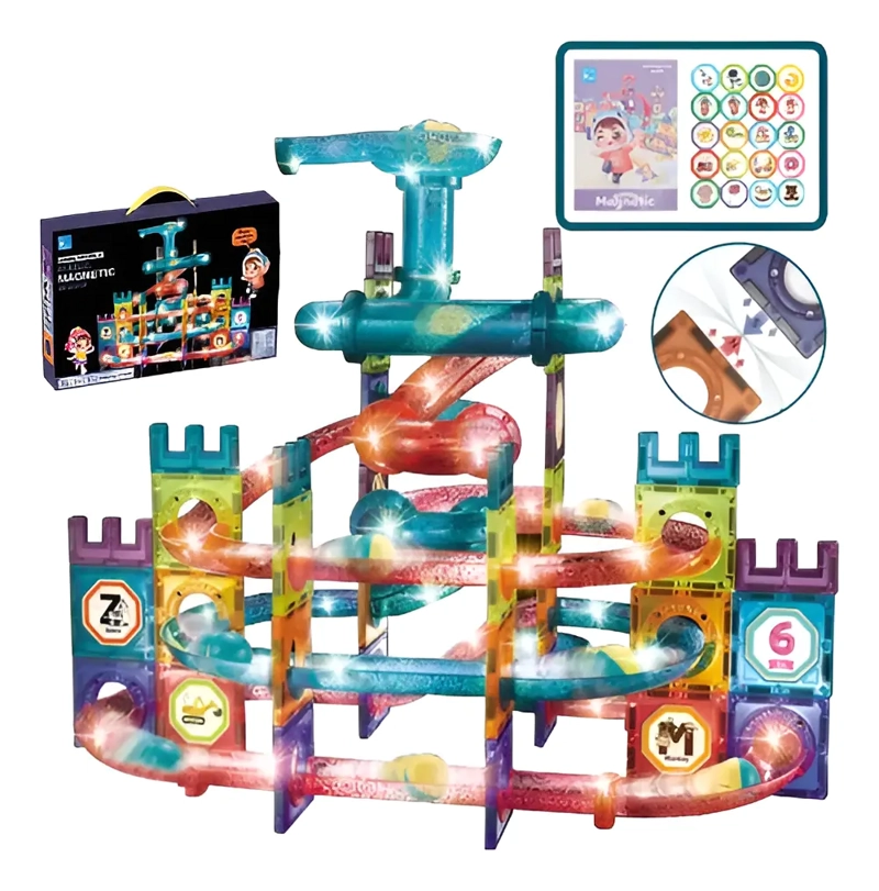 PISTA BOLITAS CONSTRUCCION MAGNE TICOS 3D JUGUETES 131 PZS - 1
