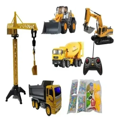 SET JUGUETES RETROEXCAVADORA, VEHICULOS DE CONSTRUCCION - 1