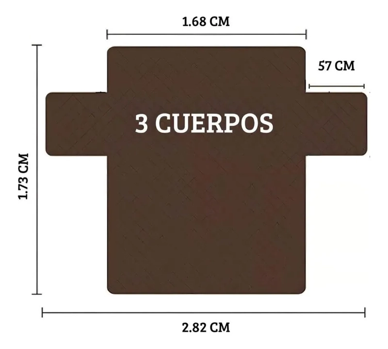 CUBRE SOFA 3 CUERPO MASCOTAS PERROS GATOS COLOR MARRON - 3