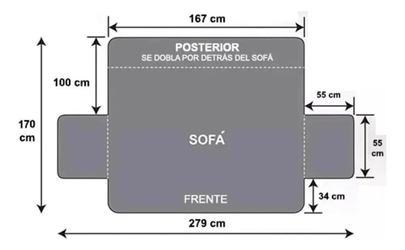 CUBRE SOFA 3 CUERPO MASCOTAS PERROS GATOS COLOR MARRON - 5