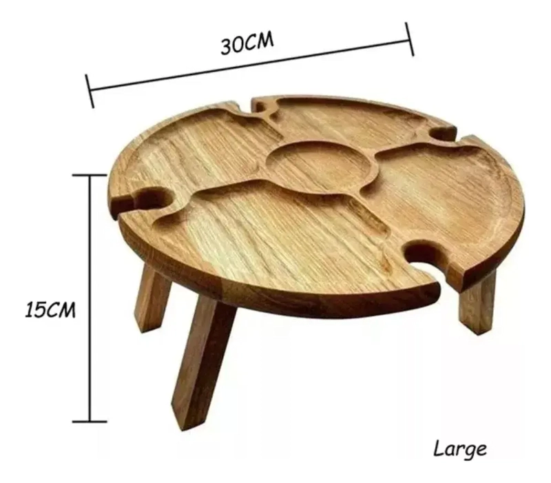 MESA TABLA DE MADERA PICNIC PLEGABLE COMIDA PICOTEO VIAJES - 2