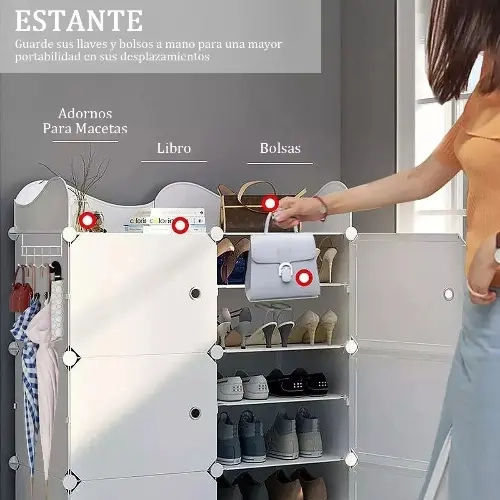 ZAPATERA ECONOMICO MODERNAS ORGANIZADOR CAJA ARMABLE ESTANTE - 2